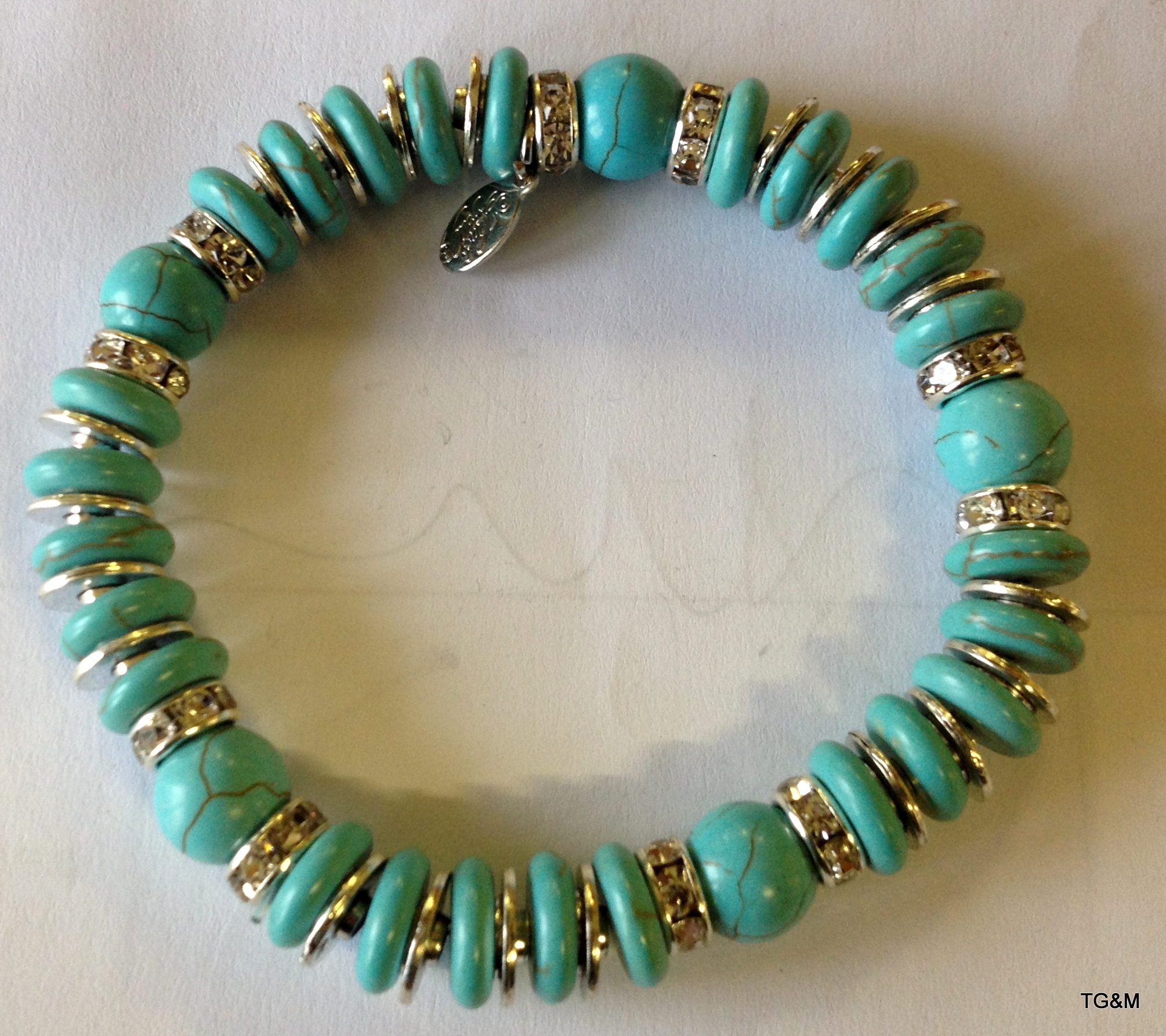 Turquoise and stone set bracelet