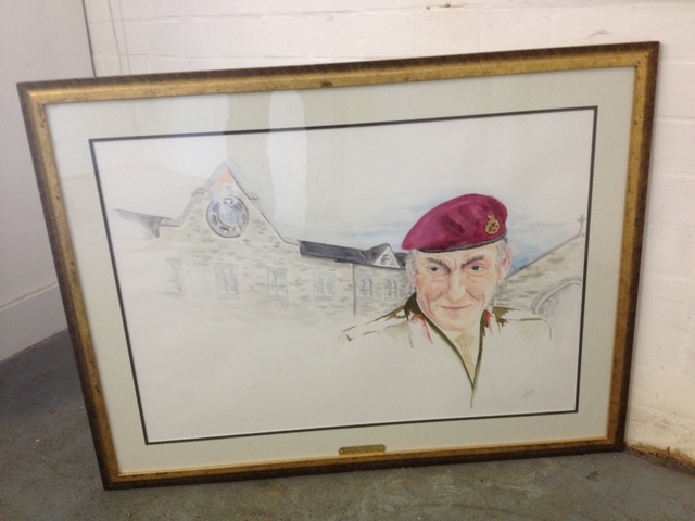 A Framed watercolour of General Sir Mike Jackson