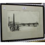 Fred A. Farrell - View of the River Thames with Cleopatra's Needle and Waterloo Bridge, early 20th
