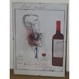 After Ralph Steadman - 'Max Schubert Wine Maestro Magill Estate South Australia', colour print,