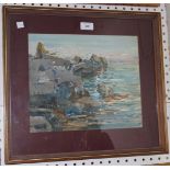 Arthur Henry Knighton-Hammond - 'Rocks at Cap Mountain', watercolour, signed, titled and dated