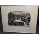 Graham Clarke - 'Mullion Cove', monochrome etching, signed, titled and editioned 58/350 in pencil,