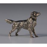 An Edwardian silver novelty pepper in the form of a retriever, London 1906 by William Edward