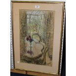 Joan Dobell - Interior Scene, 20th Century pastel, signed, approx 50.5cm x 30.5cm, together with two