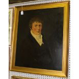 19th Century British School - Bust Length Portrait of a Gentleman, oil on canvas, approx 73cm x 60.