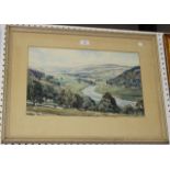 Walter Horsnell - View of a Valley, early/mid-20th Century watercolour, signed, approx 30cm x 49cm.