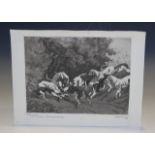 Geoffrey Sparrow - 'Who-oop! The Crawley & Horsham Hounds', monochrome aquatint, signed, titled