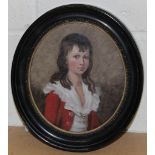 Circle of James Millar - 'Portrait of Master Graham', early 19th Century oval oil on board, titled