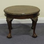 An early/mid-20th Century Queen Anne style mahogany occasional table, the moulded top raised on