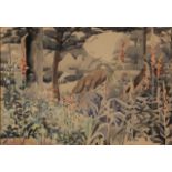 Edith Lawrence - Foxgloves in a Landscape, 20th Century watercolour, signed, approx 34cm x 49.5cm,