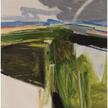 Peter Iden - 'Sussex Landscape with Rainbow', 20th Century oil on board, signed recto, titled