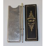 An Edwardian silver diary case, London 1905 by De La Rue Ltd, fitted with a sterling silver pencil