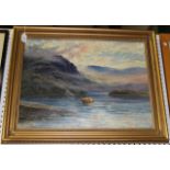 J.A. Daniel - 'Totaig Ferry, Loch Duich N.B.', oil on canvas, signed recto, titled verso, approx