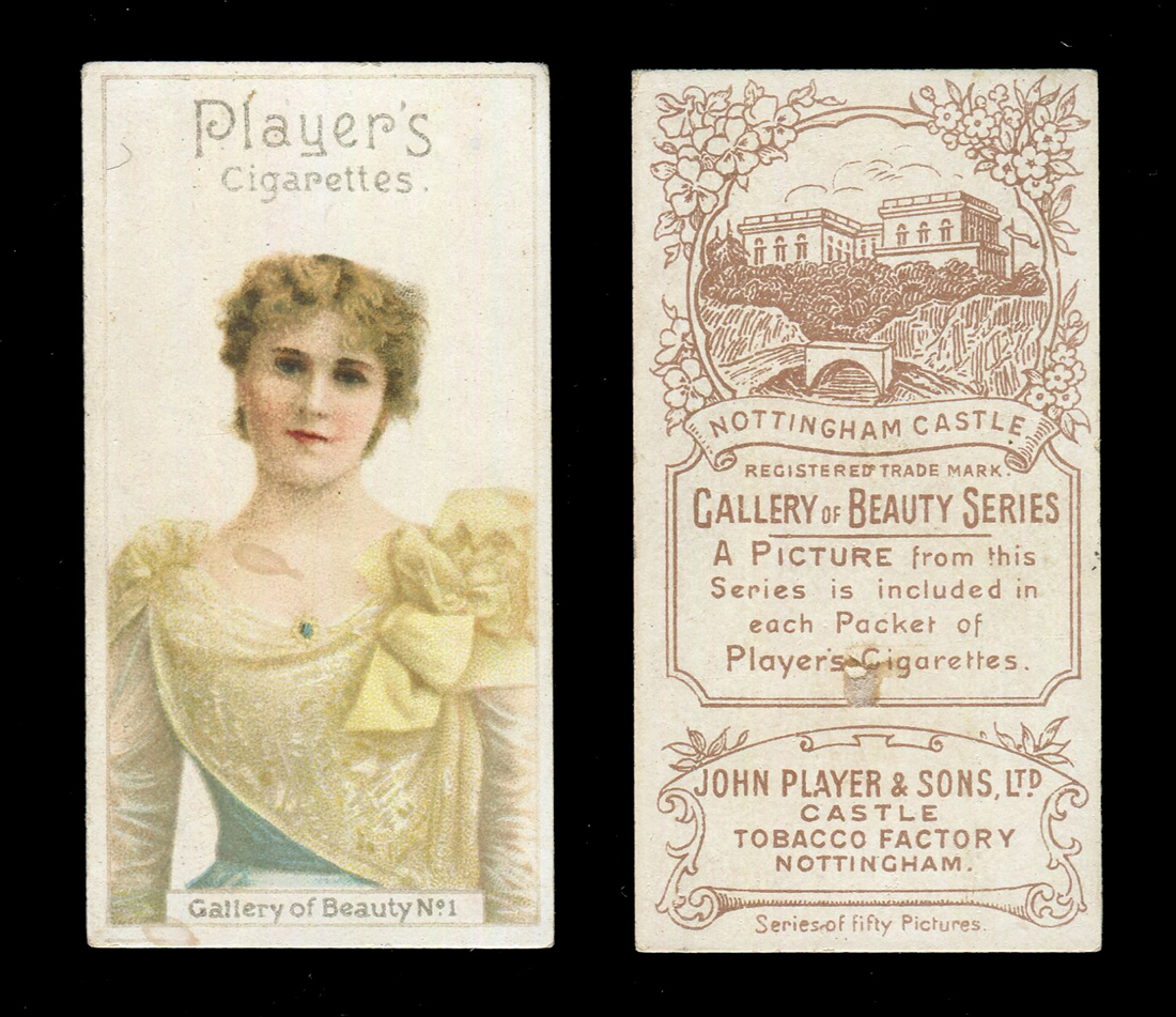 A collection of 51 Players `Gallery of Beauty Series` cigarette cards, circa 1896, including