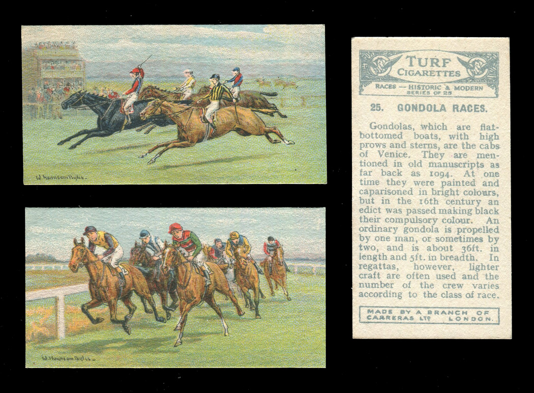 A collection of cigarette cards in five albums and loose, including a set of 25 Carreras `Races -