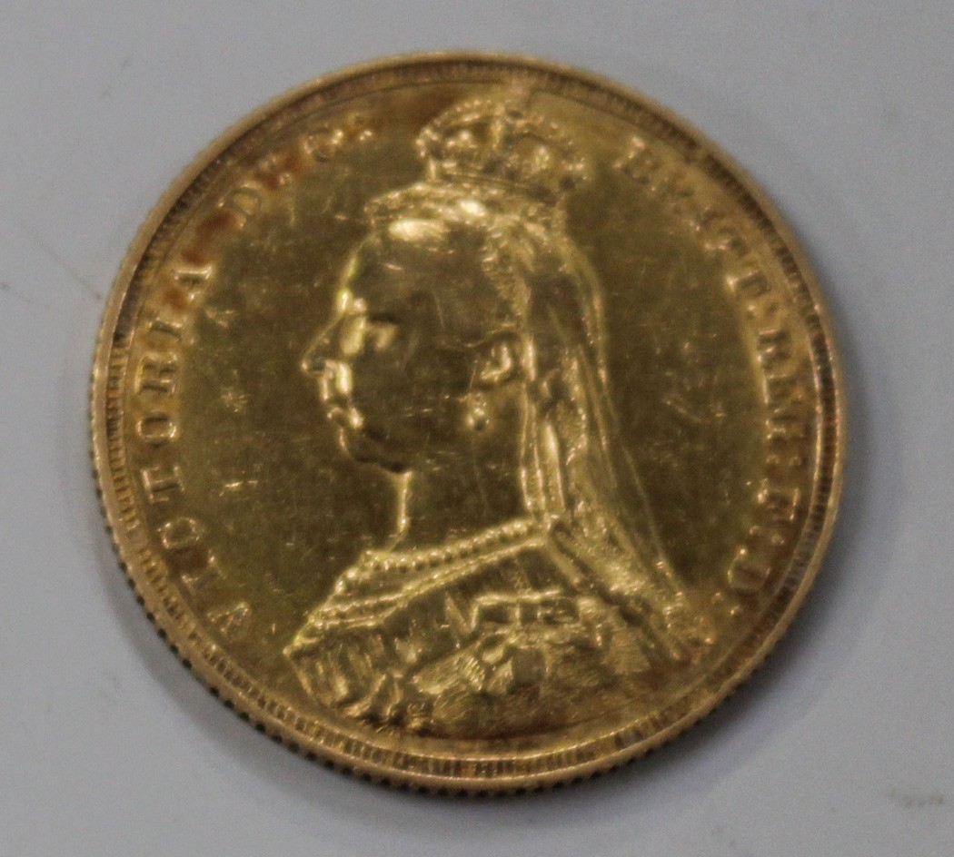 A Victoria Jubilee Head sovereign 1887.