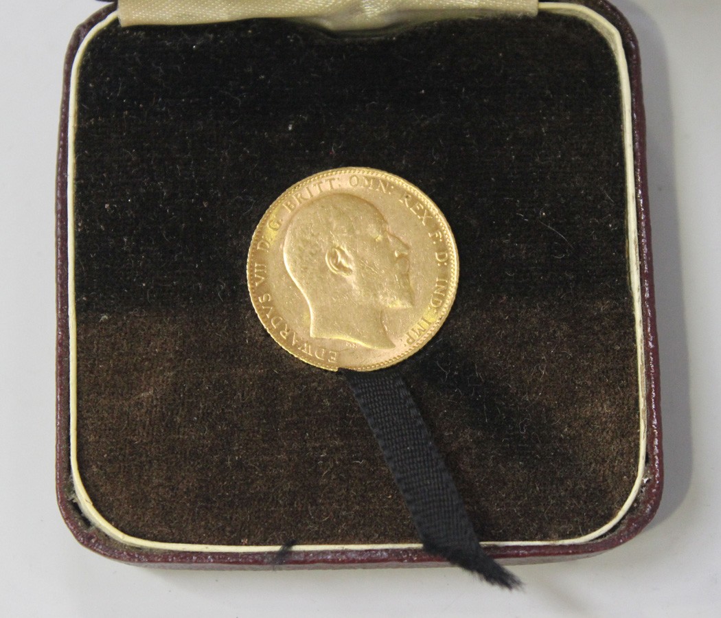 An Edward VII sovereign 1908.