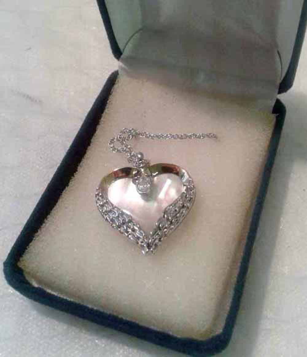 Bradford Exchange Sterling silver `Forever in my heart` pendant set with Swarovski crystal on