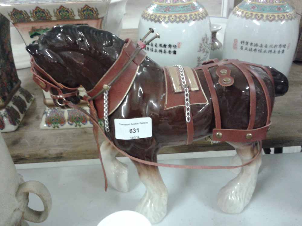 A china Shire Horse with harness