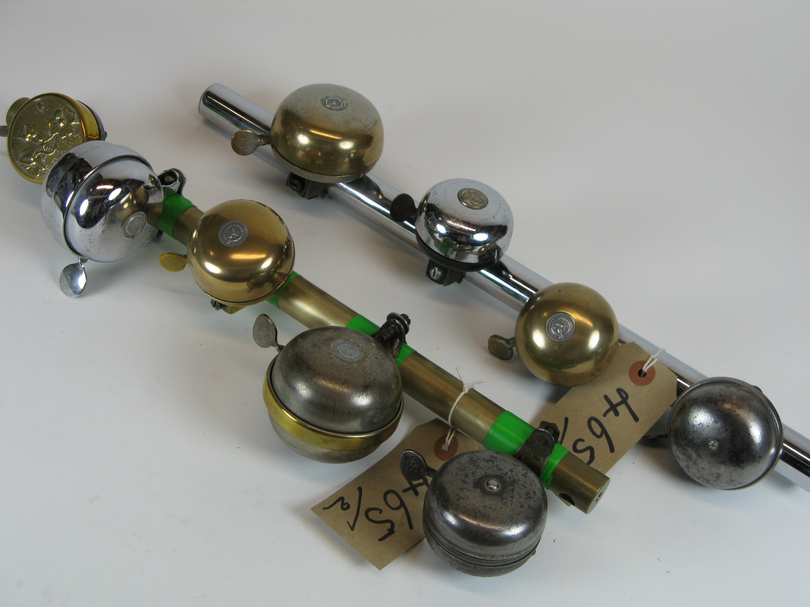 Bicycle Bells. A collection of nine bells, seven of Lucas manufacture to include a No 82 Lady?s