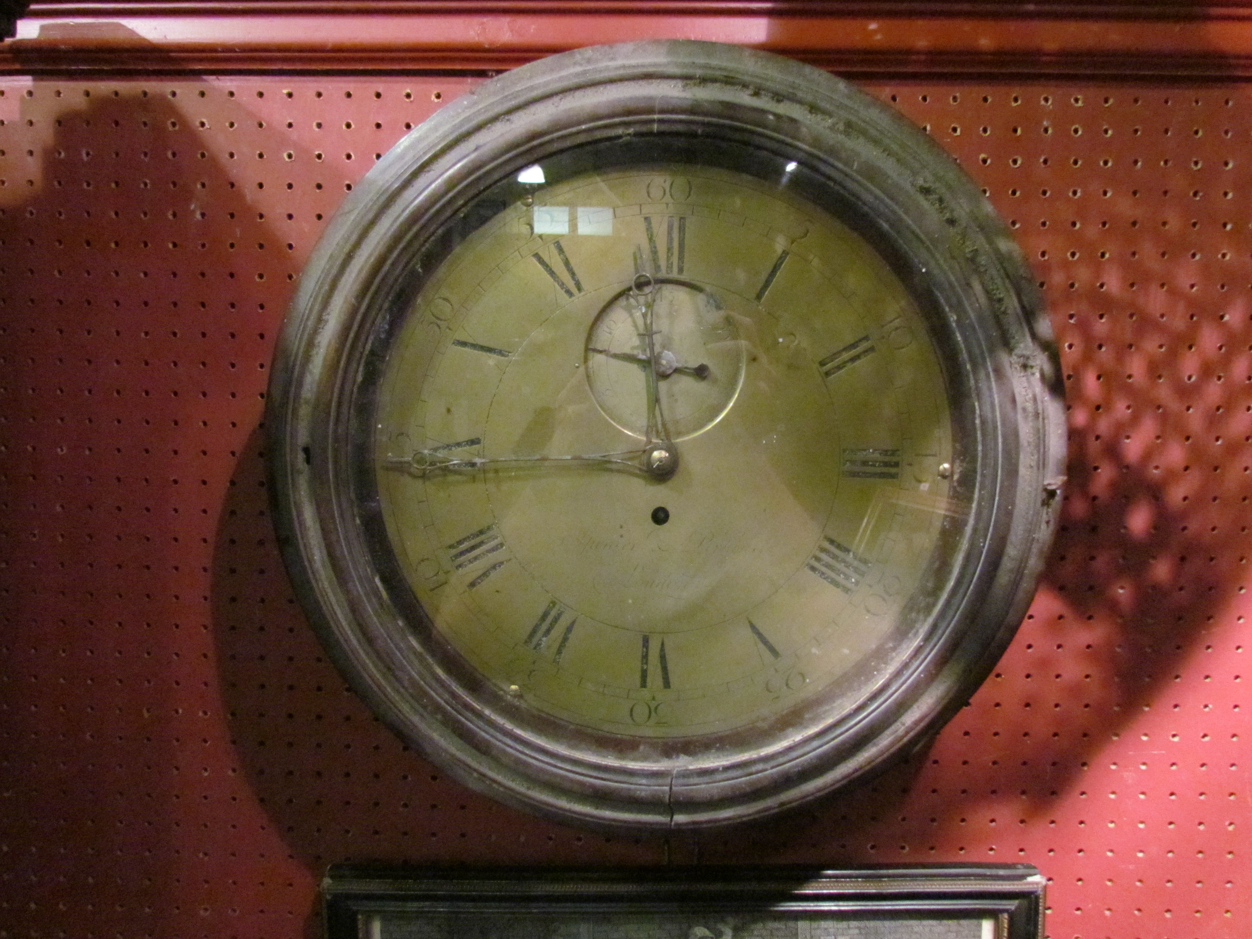 A late 18th/early 19th Century Spencer & Perkins, London single fusee dial clock, with brass 11"