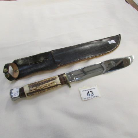 A Bowie knife with Sheffield steel blade