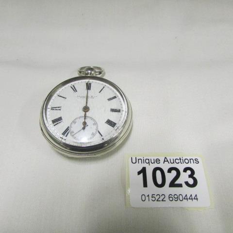 A silver pocket watch marked Skarrat & Co., Worcester, a/f