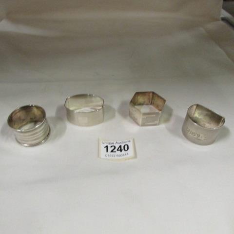 4 silver napkin rings