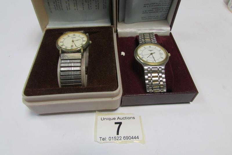 A Citizen quartz wristwatch and a Longines quartz wristwatch (not working but may only need