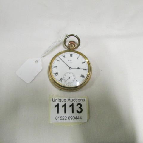 A gold plated Waltham USA pocket watch