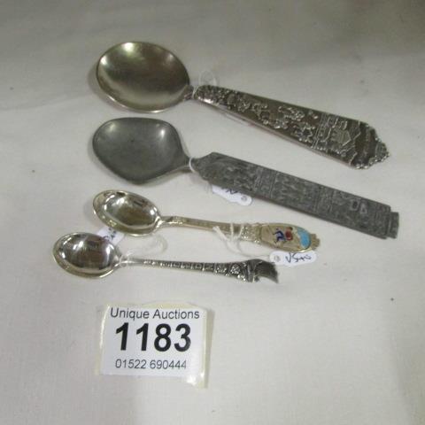 4 Norwegian spoons, one marked sterling silver and 2 marked 60grms