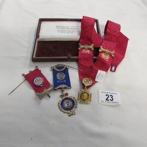 A quantity of Buffalo medals including one silver