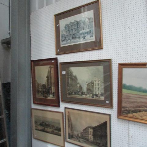 5 framed and glazed 19th Century London scene prints
