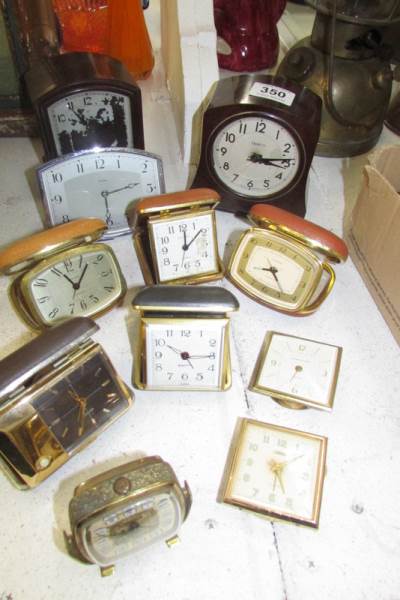 A mixed lot of clocks including travel alarms and bakelite