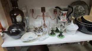 A mixed lot of pottery and glassware including German