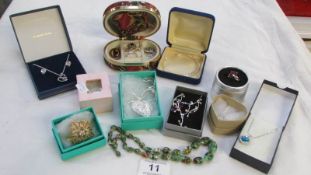 A mixed lot of jewellery including some silver and gold items
