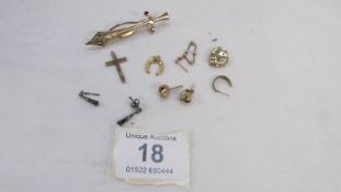 A small lot of yellow metal jewellery