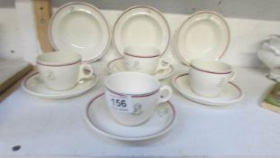 12 items of Dunn Bennett Burslem teaware with portrait and Lincoln marking