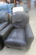 A black leather armchair