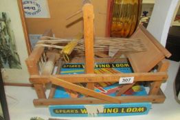 A vintage Spear's toy weaving loom with box