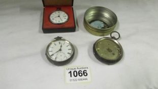 2 old silver pocket watches for spares or repair and one other