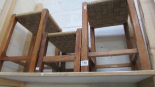 3 rope topped stools in varying sizes