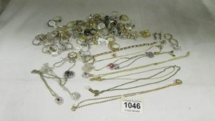 Approximately 60 dress rings, 10 pendants, 5 pairs of earrings, a brooch and a bracelet