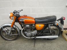 A 1971 Honda CB250 motorcycle, Engine turns over but doesn't start and no battery