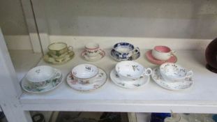 8 various tea cups and saucers