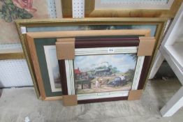 4 framed and glazed railway prints