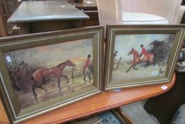 A pair of framed and glazed hunting prints