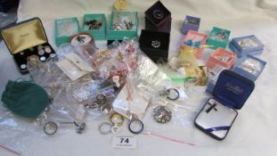 A quantity of modern costume jewellery including some silver