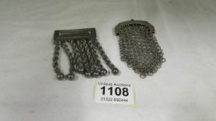 A Masonic apron tassel and a HM silver mesh coin purse