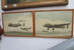 A pair of John Larder aeronautical prints
